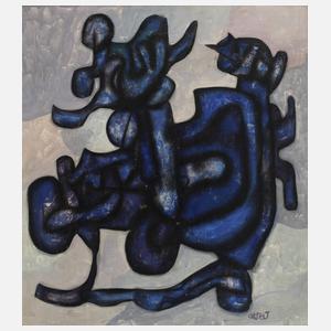 Karl Ortelt, Komposition in Blau