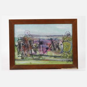Josef Steiner, Landschaft mit Rädern