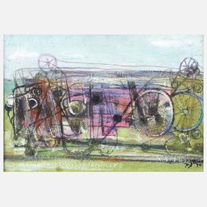 Josef Steiner, Landschaft mit Rädern