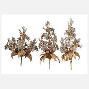 Drei florale Wandappliken