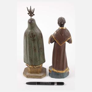 Zwei geschnitzte Heiligenfiguren