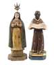 Zwei geschnitzte Heiligenfiguren