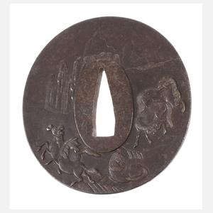 Tsuba mit Landschaftsmotiv