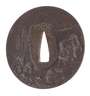 Tsuba mit Landschaftsmotiv