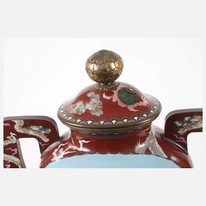 Große Henkelvase Cloisonné