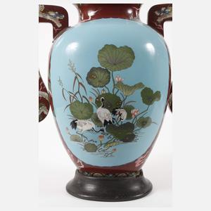 Große Henkelvase Cloisonné