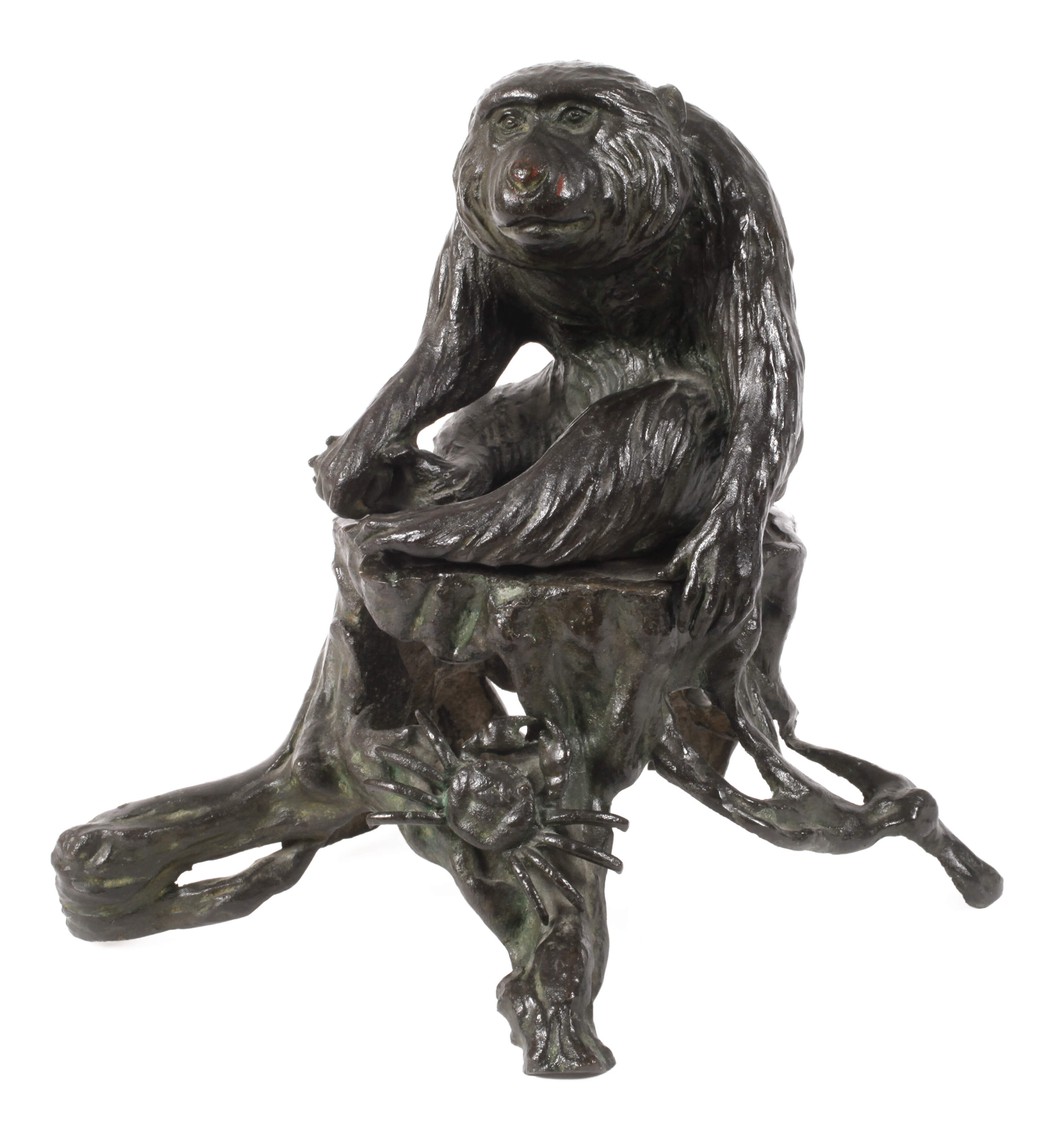 Bronzeskulptur Affe