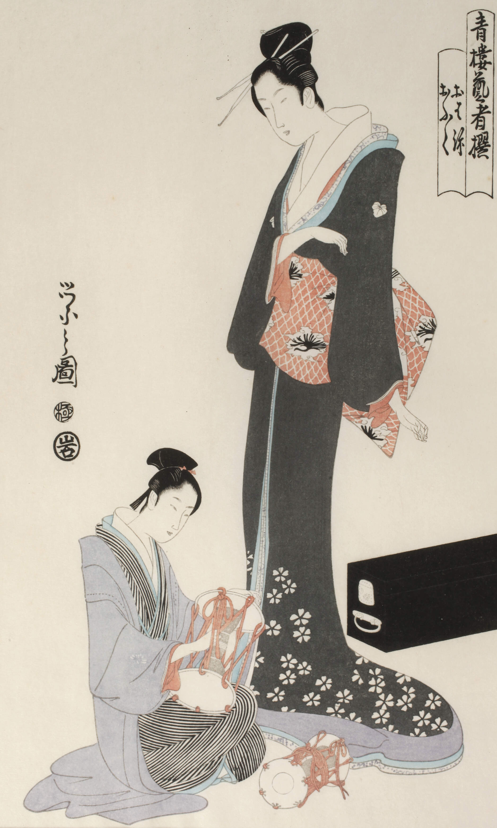 Hosoda Eishi, zwei Geishas