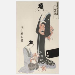Hosoda Eishi, zwei Geishas