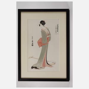 Hosoda Eishi, Die Kurtisane Isutomi