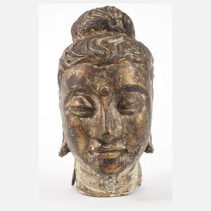 Buddhakopf Bronze
