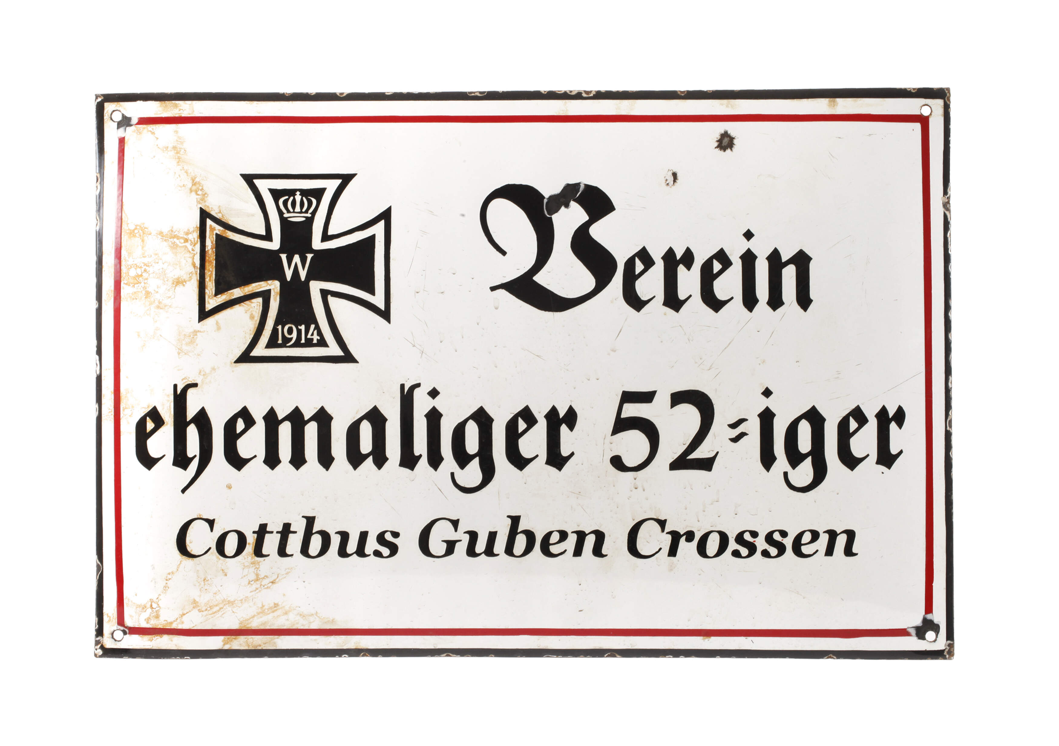 Emailleschild Kriegerverein