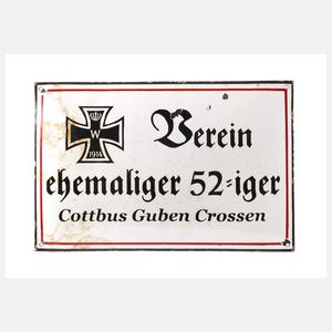 Emailleschild Kriegerverein