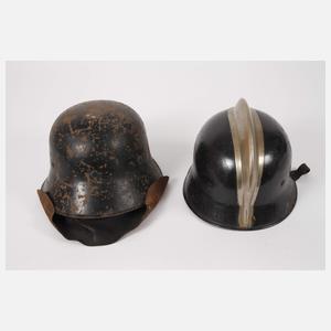 Zwei Feuerwehrhelme 3. Reich