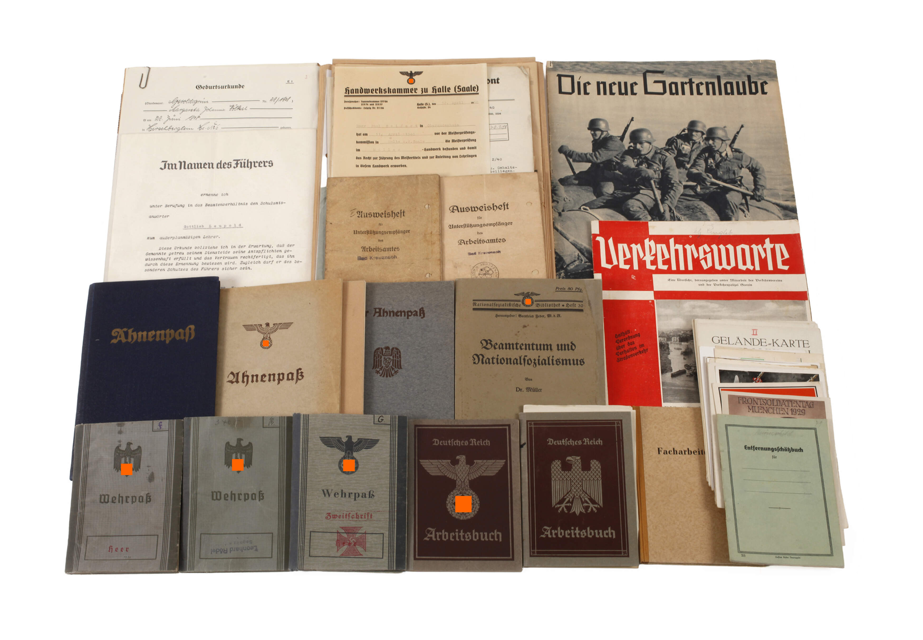 Großes Konvolut Konvolut Papiere 3. Reich