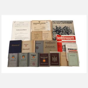 Großes Konvolut Konvolut Papiere 3. Reich