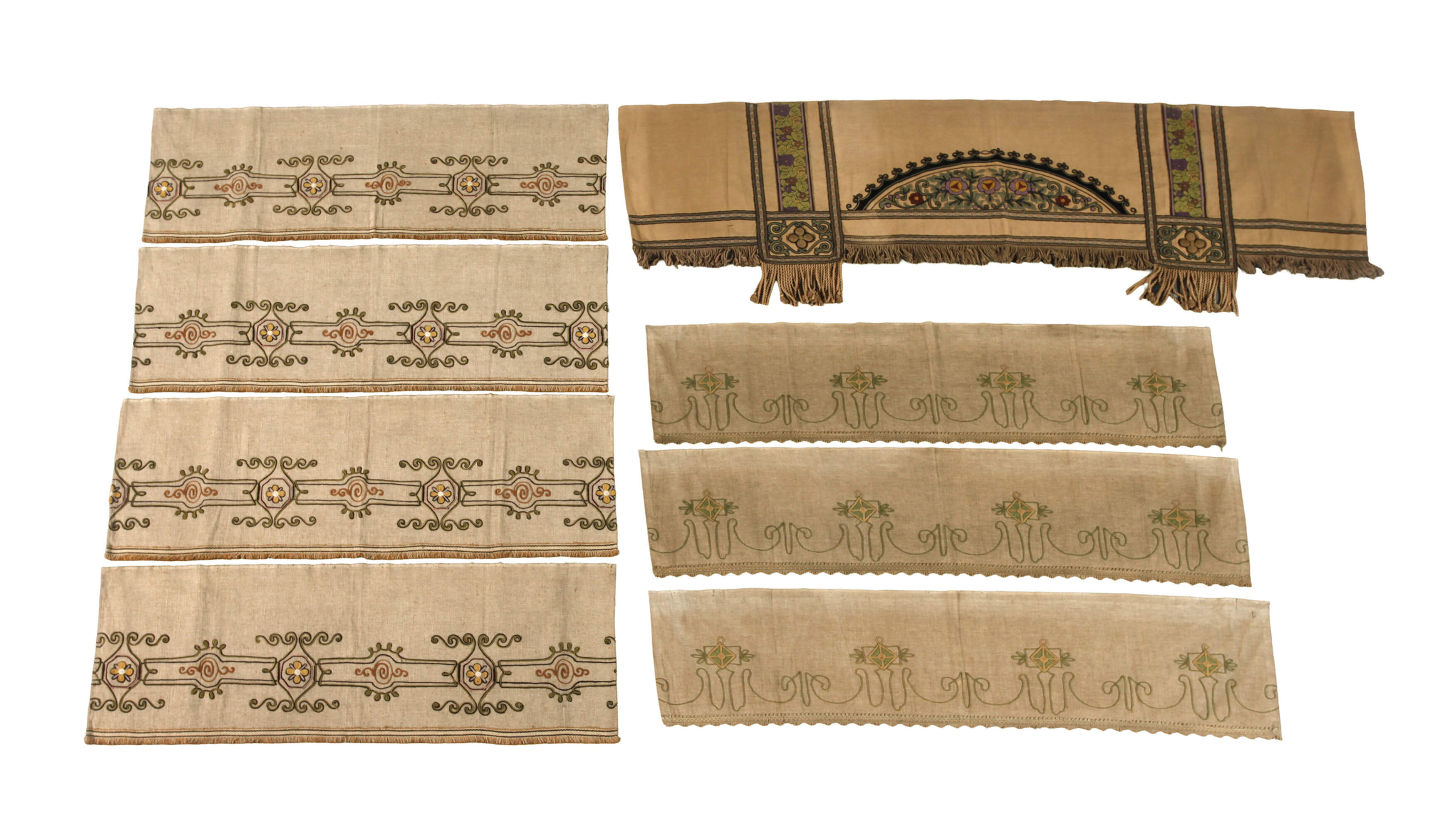 Konvolut Ziertücher Kordelstickerei Jugendstil