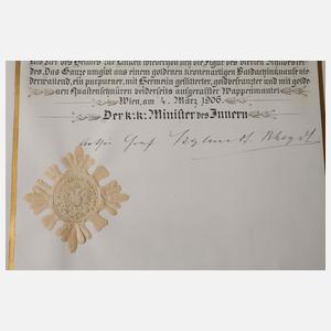 Prunkurkunde zum Adelstitel Durchlaucht