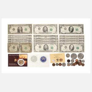 Konvolut Münzen und Banknoten USA