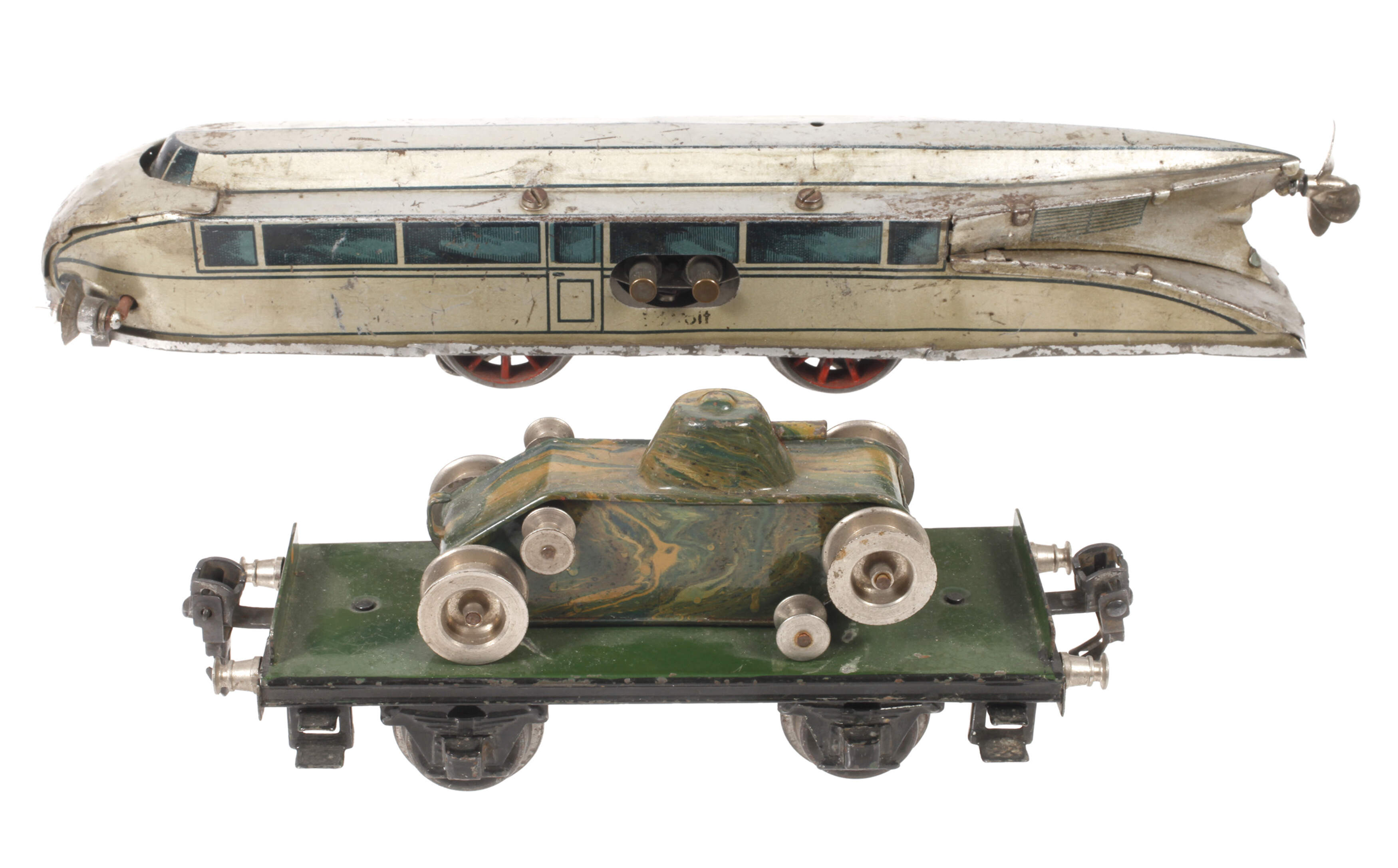 Bing Schienenzeppelin und Märklin Panzerwagen