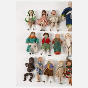Großes Konvolut Puppenstubenpuppen