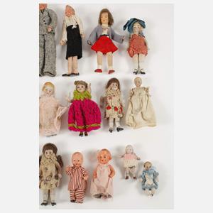 Großes Konvolut Puppenstubenpuppen