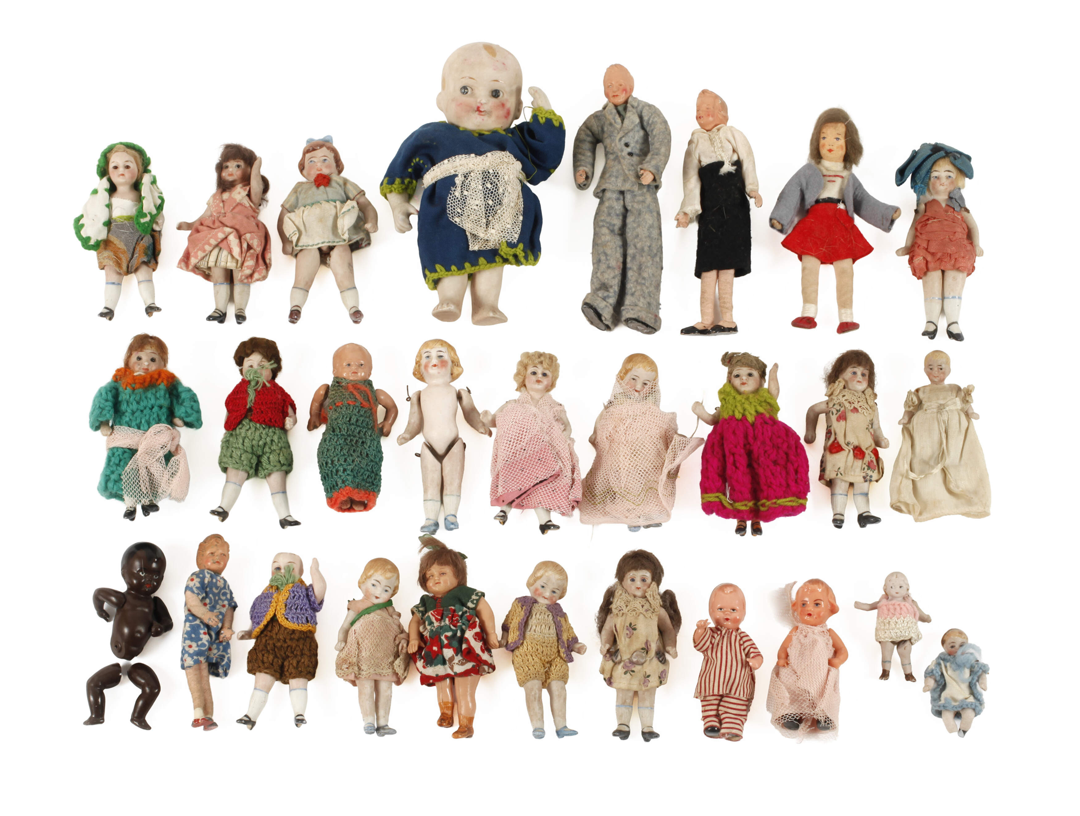 Großes Konvolut Puppenstubenpuppen