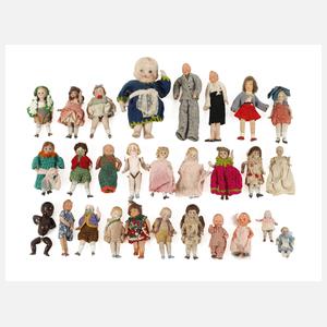 Großes Konvolut Puppenstubenpuppen