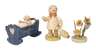 Wendt & Kühn frühe Kinderfigur, Wiege und Blume