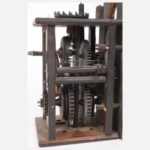 Schilderuhr mit Glasglocke
