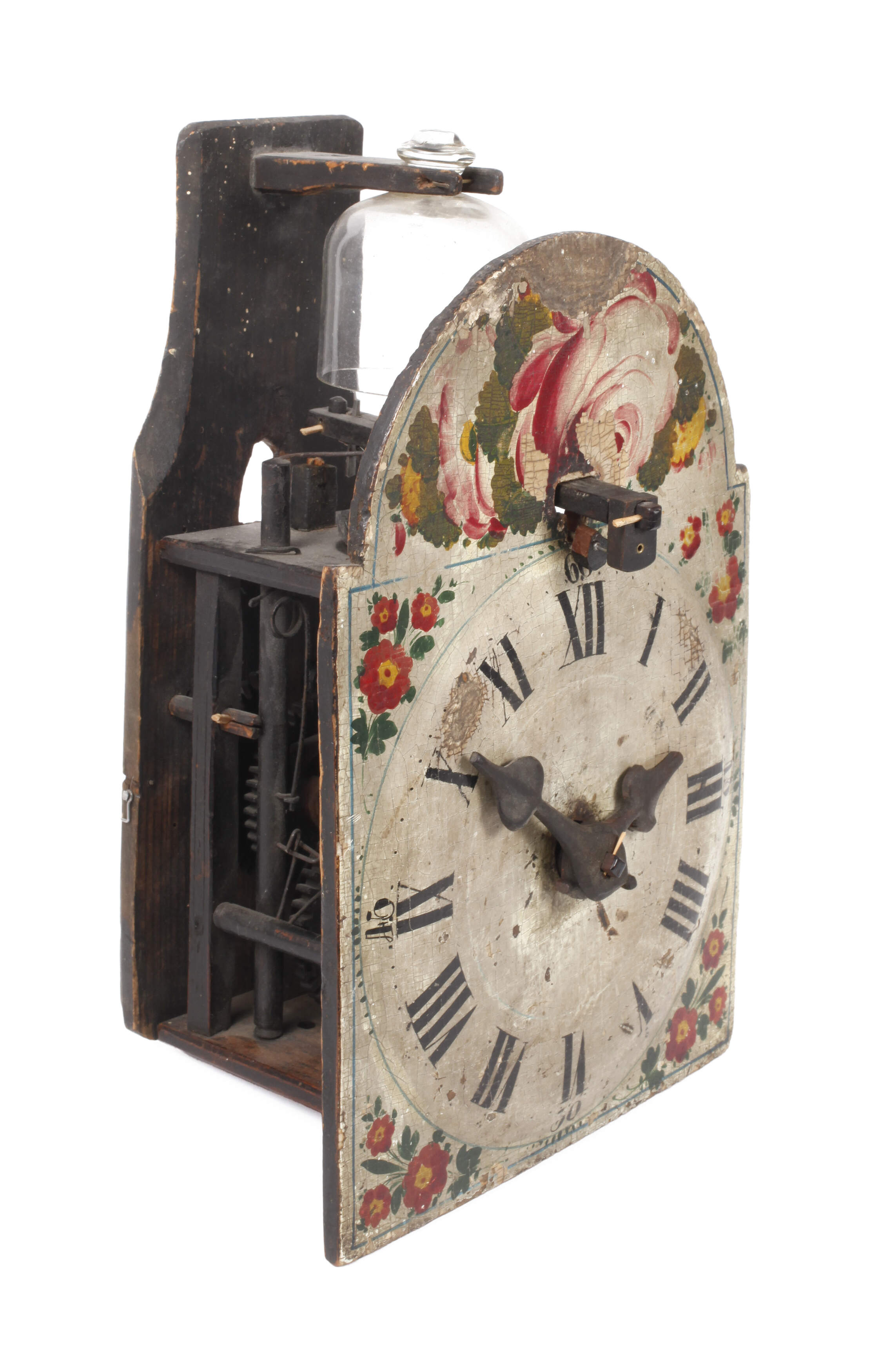 Schilderuhr mit Glasglocke