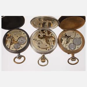 Drei Taschenuhren Longines