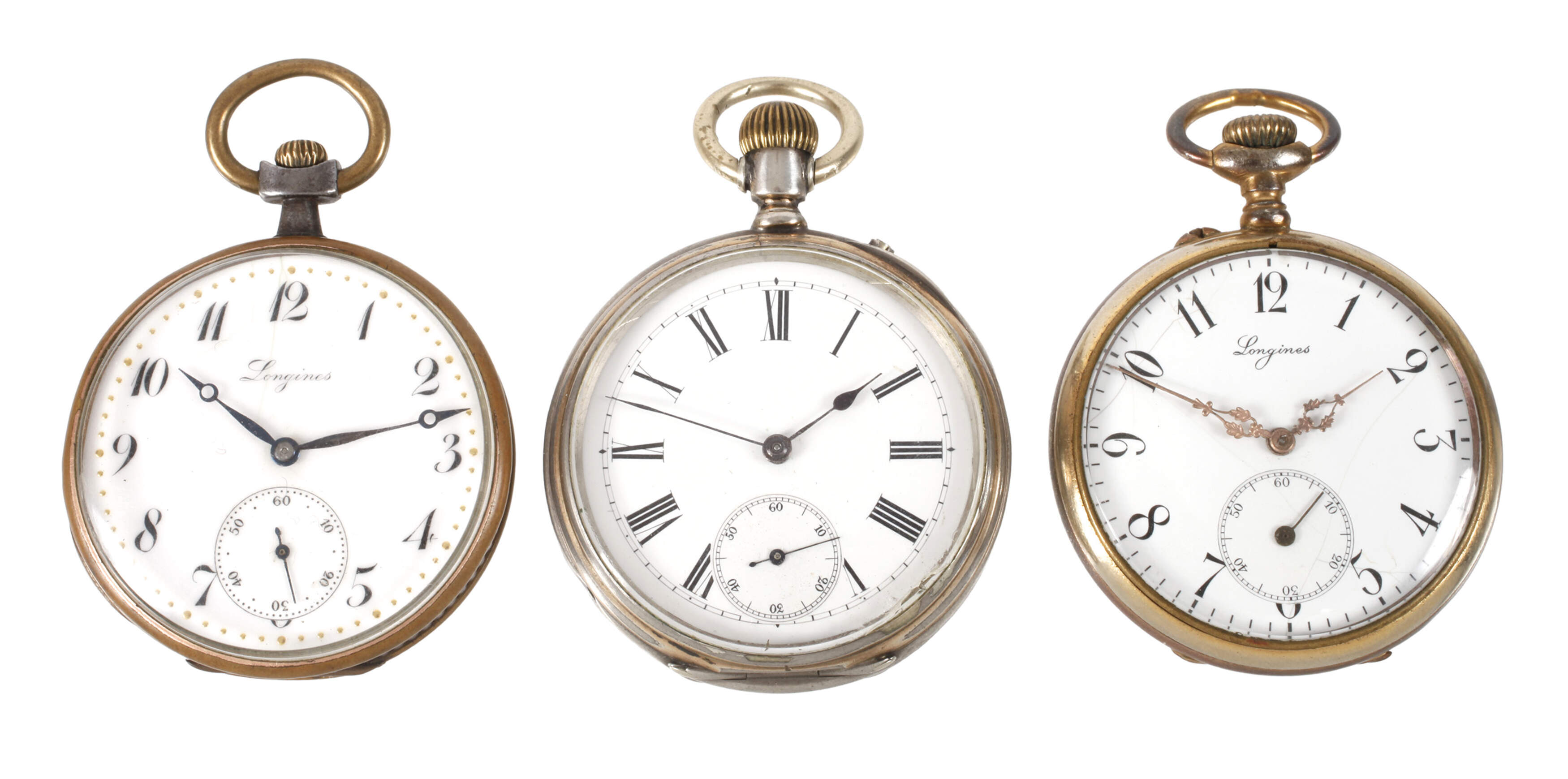 Drei Taschenuhren Longines