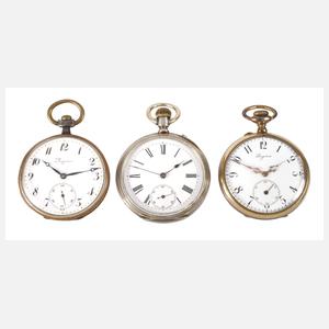 Drei Taschenuhren Longines