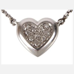 Herzcollier mit Diamanten