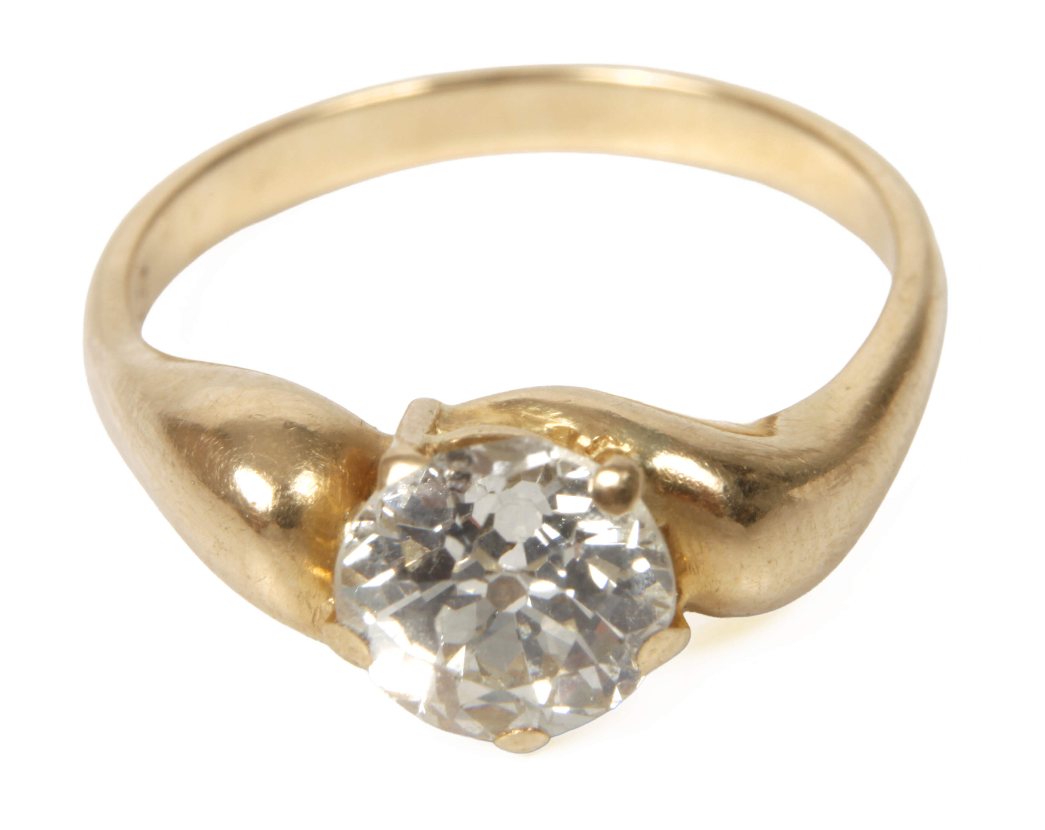 Damenring mit Altschliffdiamant von ca. 1,8 ct