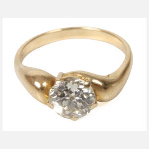 Damenring mit Altschliffdiamant von ca. 1,8 ct