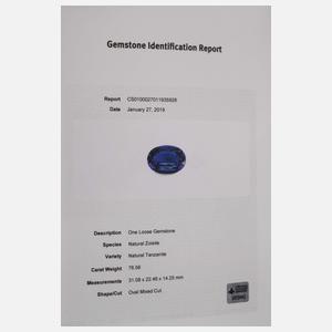 Musealer facettierter Tansanit von 76,325 ct