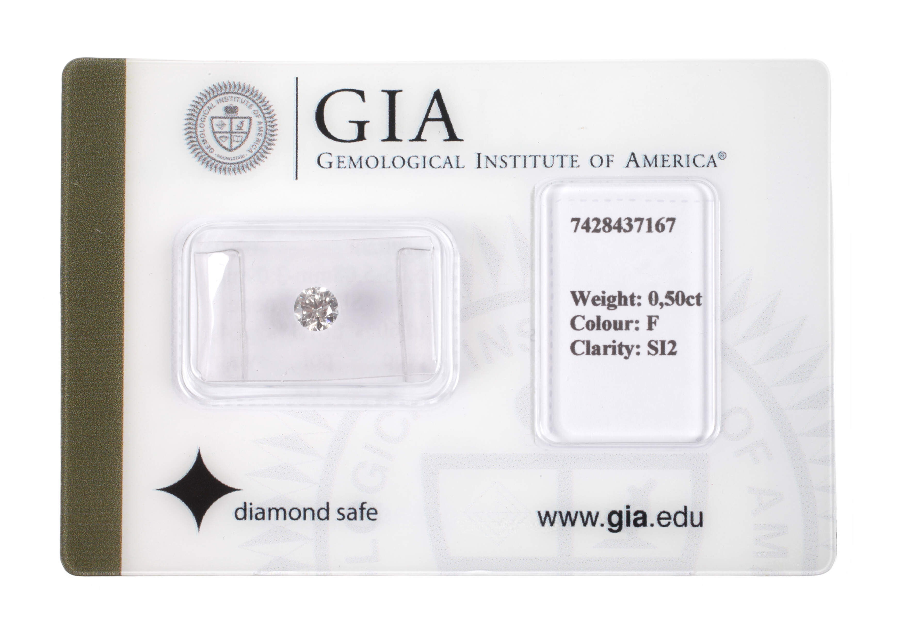 Brillant von 0,50 ct mit Expertise