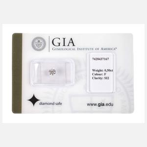 Brillant von 0,50 ct mit Expertise