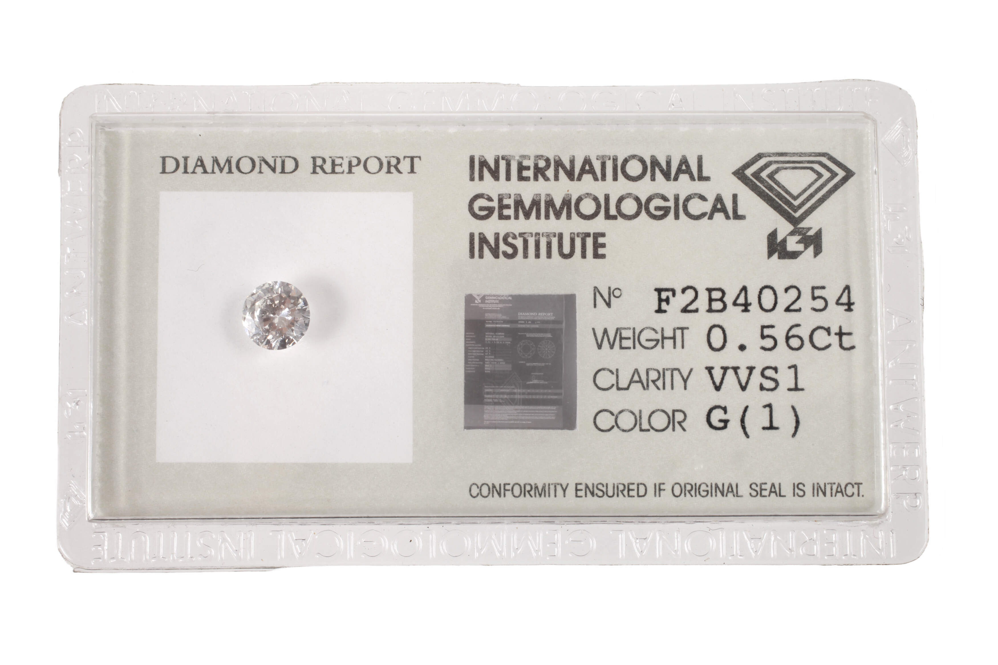 Brillant von 0,56 ct mit Expertise