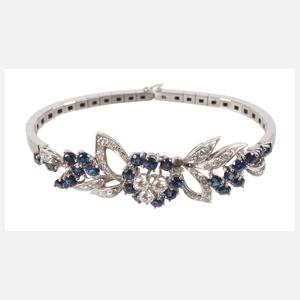 Prachtvolles Armband mit Brillanten und Saphiren