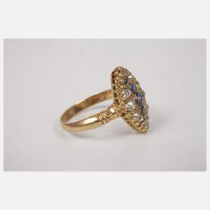 Damenring mit Saphiren und Diamanten