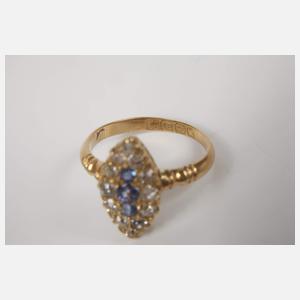 Damenring mit Saphiren und Diamanten