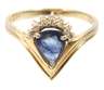 Damenring mit Saphir und Brillanten