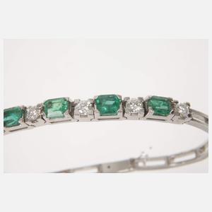 Hochwertiges Armband mit Smaragden und Brillanten