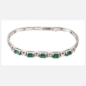 Hochwertiges Armband mit Smaragden und Brillanten