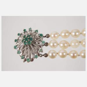 Dreireihiges Perlenarmband