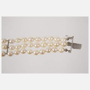 Dreireihiges Perlenarmband