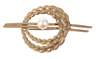 Goldbrosche mit Perle